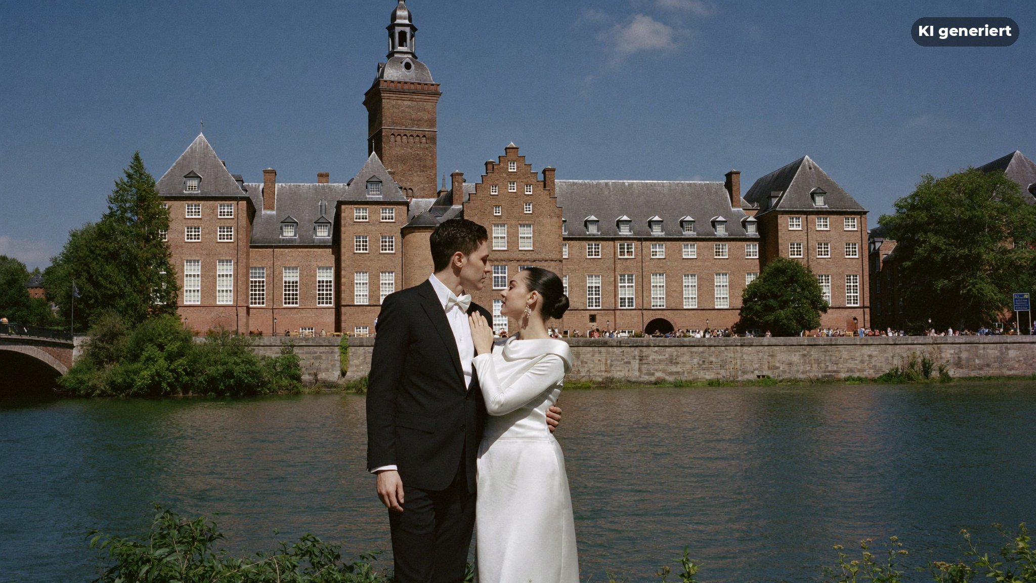 Hochzeitsfotograf Köpenick fotografiert ein Brautpaar vor dem gotischen Rathaus