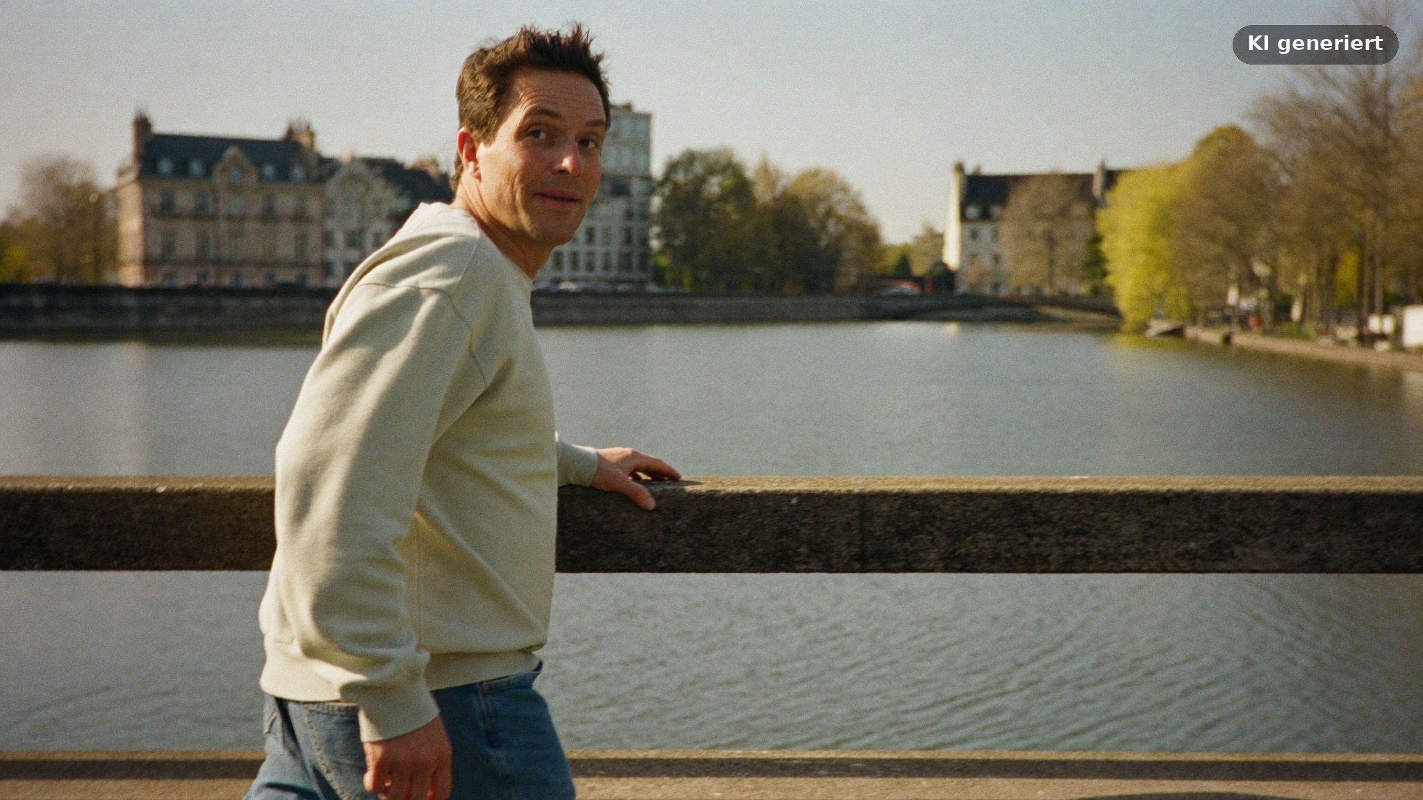 Dating Fotos Dortmund: entspanntes Porträt eines Mannes in Bewegung am Ufer des Phoenix Sees