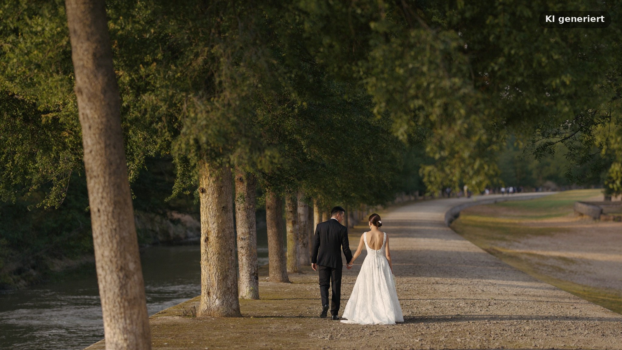 Hochzeitsfotograf Frankfurt Sachsenhausen fotografiert ein Brautpaar am Museumsufer