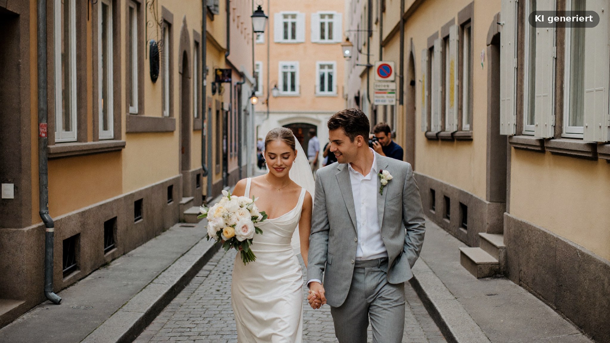 Hochzeitsfotograf München begleitet ein Brautpaar durch die Münchner Altstadt