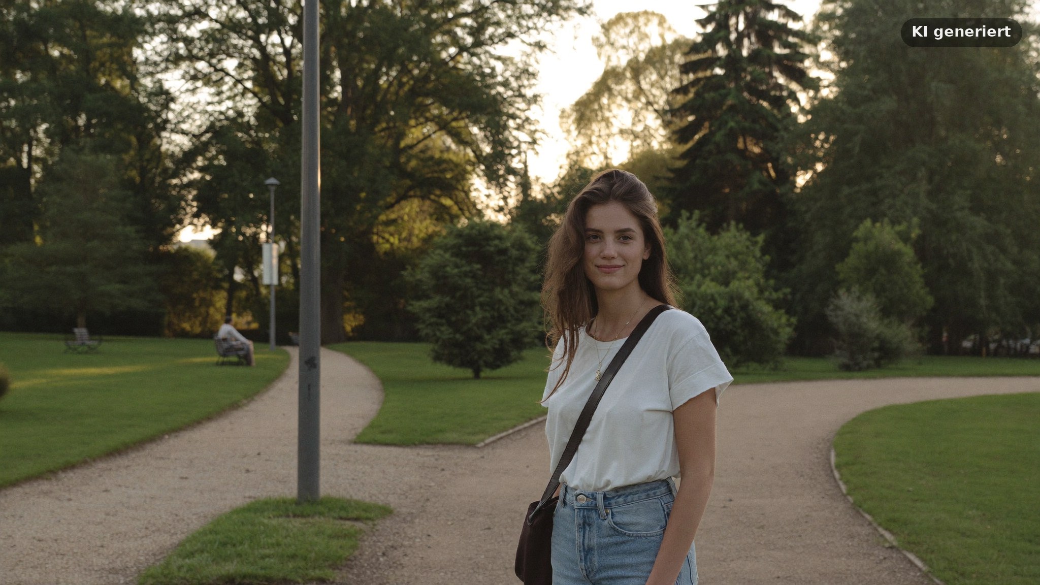 Portraitshooting im weichen Abendlicht an einem ruhigen Platz im Park