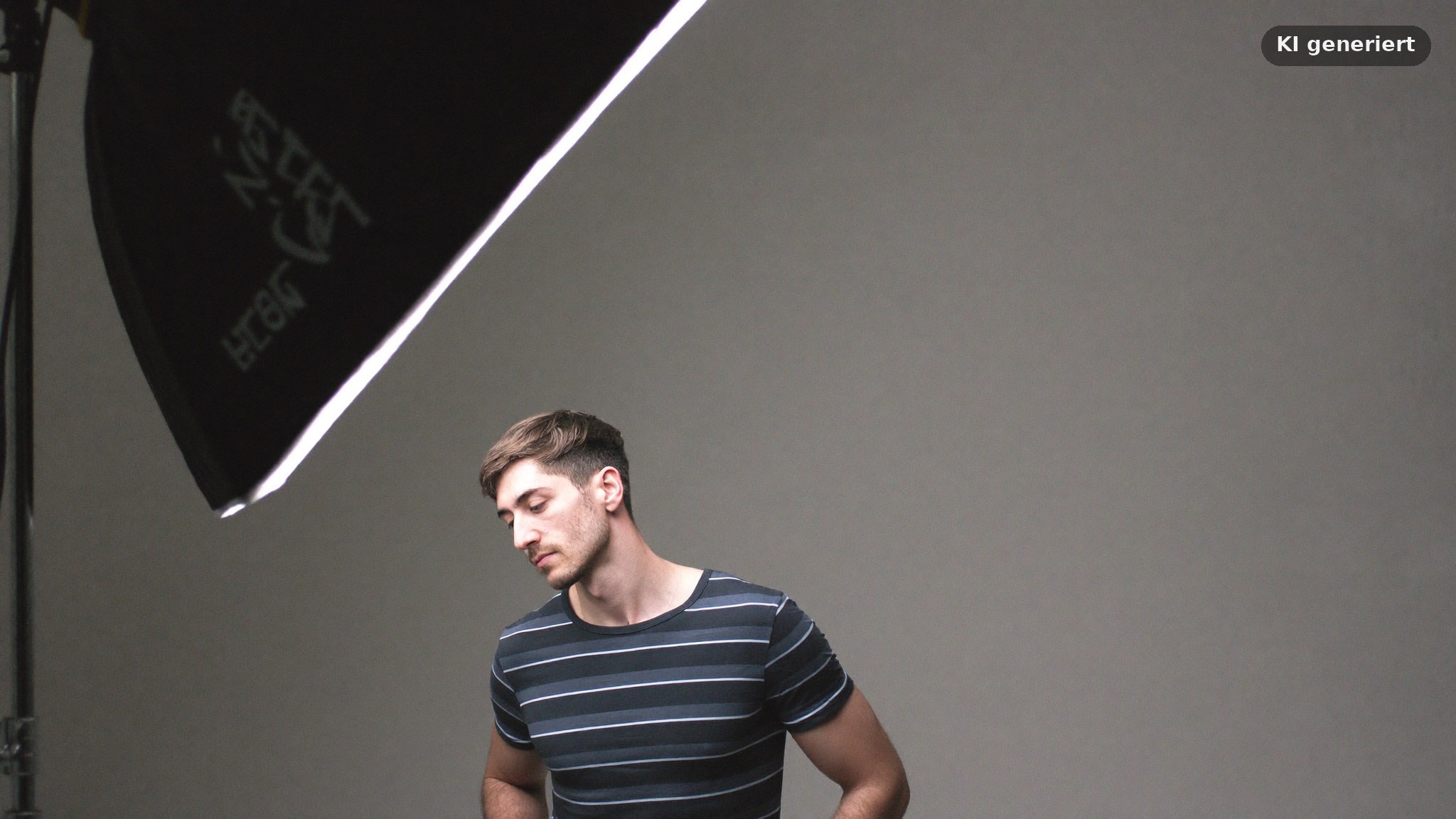 Portraitshooting im Studio mit einem großen weichen Licht von der Seite