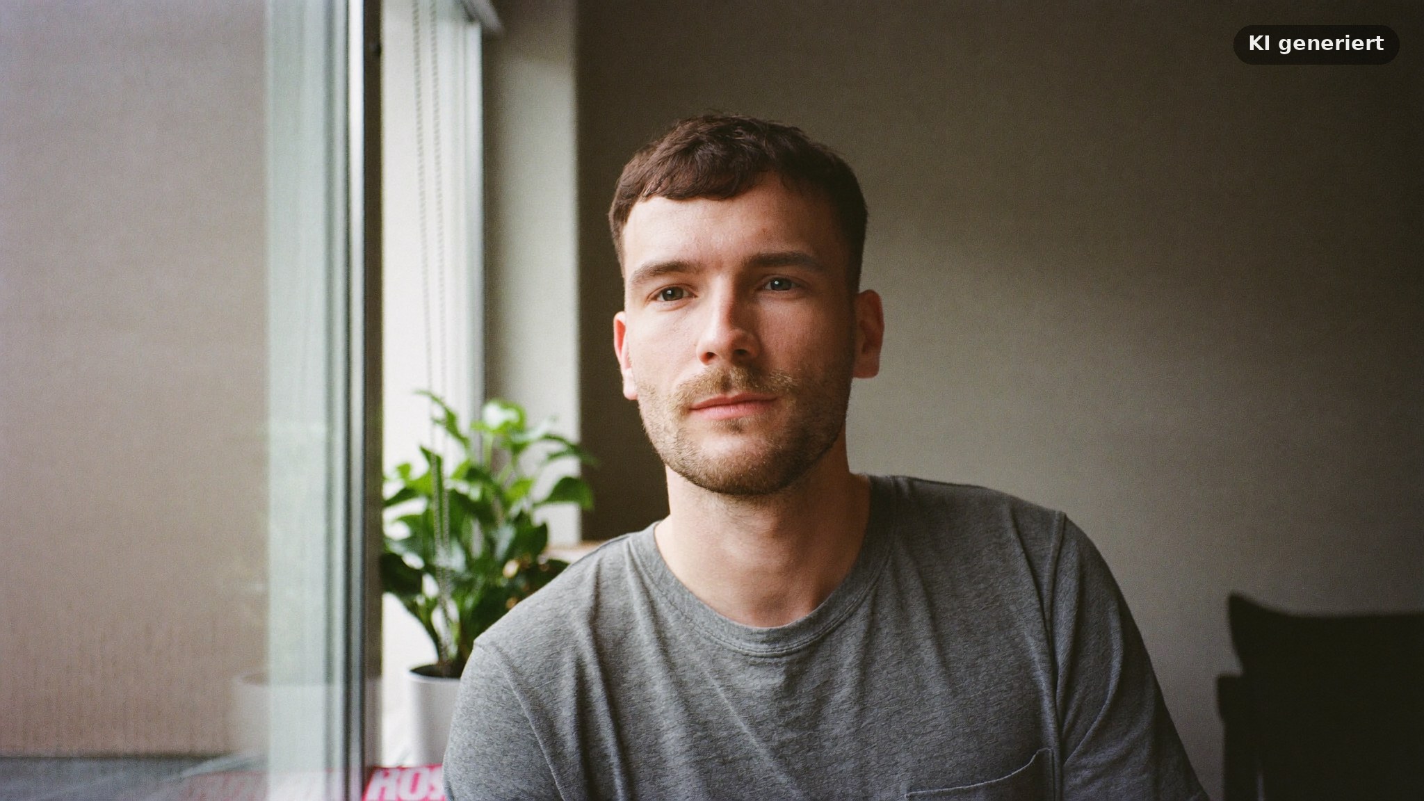 Portraitshooting Ideen zuhause: Person am großen Fenster im Tageslicht