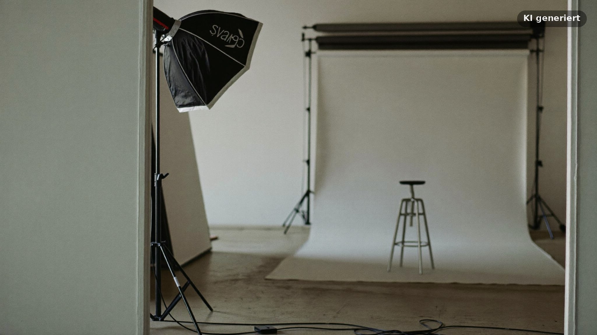 Portraitshooting Studio: Aufbau mit Softbox und Hintergrundsystem