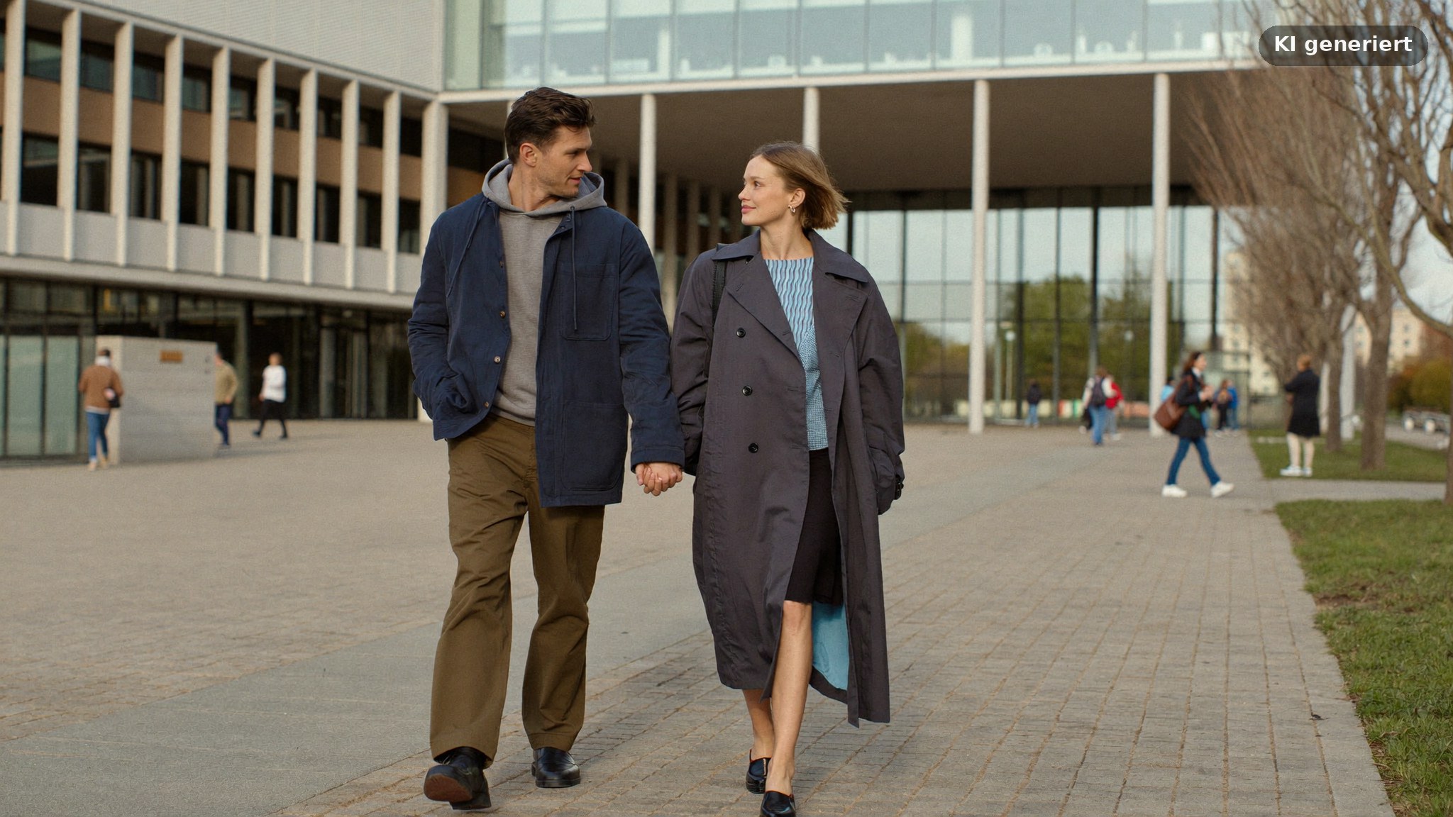 Brautpaar auf dem Campus Hubland, Motiv für einen Hochzeitsfotograf Würzburg Frauenland